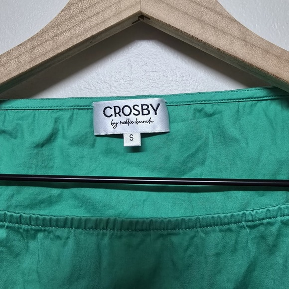 Crosby‎ Mollie Burch Kelly Green Square Neck Cotton Blouse Campbell Top Sz S - Picture 4 of 7